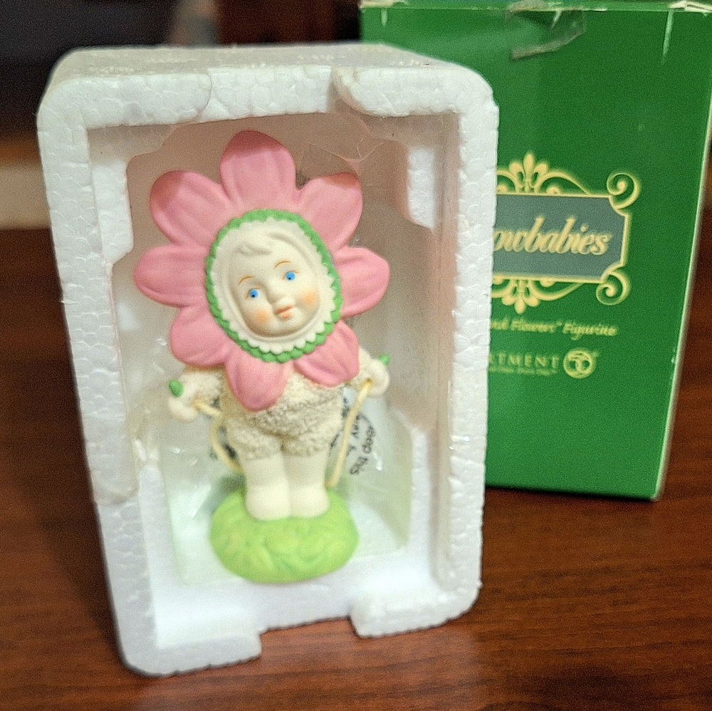 NWOT Snowbabies Spring "Flutter And Flowers" RETIRED Porcelain Original Box